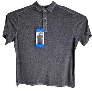 Men's Polo Large Gray Kirkland Signature Shirt Pull Over Lrg L Grey Short Sleeve